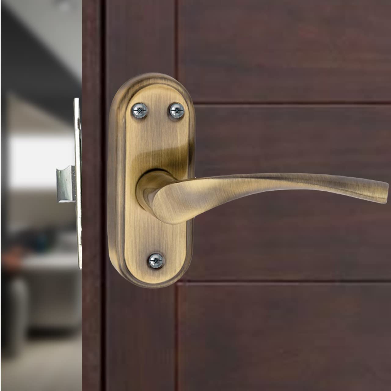 Atom Stainless Steel Mortise Door Handle with Baby Latch Lock, Brass Antique Finish, Keyless, Bathroom Lockset for Door, Balcony Toilet Washroom, Innova-BA (B09MLLTNQG) Amazon Price History, Amazon Price Tracker