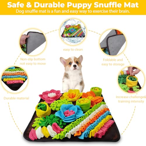 Yamobi Schnüffelteppich Hund, Schnüffelteppich für Hunde, Hunde Schnüffelspielzeug interaktives Hundestück,Hundespielmatte für alle Hunderassen 39x39cm