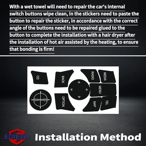 Image of Car Button Decal Sticker Repair Kit Compatible with BMW 3 Series E90 E93 iDrive 2009 2010 2011 Button Repair Decal Sticker Premium Vinyl