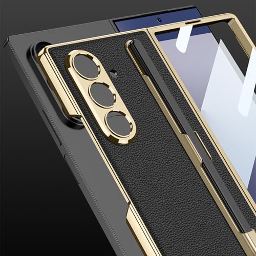 Étui professionnel robuste Galaxy Z Fold 7 en cuir rouge - 4