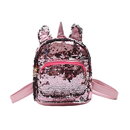 VALICLUD Mochila de Lentejuelas Unicornio Reversible con Purpurina de Viaje Informal