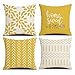 Homefeelzydys Funda de Cojine 40x40cm Juego de 4 Lino Decoración Cuadrado Geométrico Modernas Funda de Cojines Decorativopara Sala de Almohada Estar Sofá Sillón