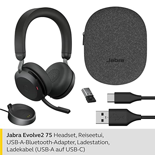 Jabra Evolve2 75 Wireless PC Headset with Charging Dock and 8-Mic Technology - Dual Foam Stereo Headphones with Advanced… - Image 3