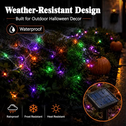 Amazon Haul: 2 Pack cshare Halloween Solar Fairy Lights 16.4FT 50LED Each, Orange Purple Green Halloween Lights Waterproof Outdoor Black Wire String Lights - image 5