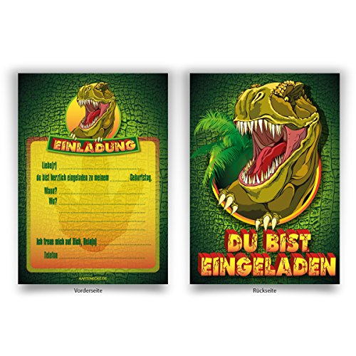 Einladungen (8 Stück)"Dinosaurier" zum Geburtstag Einladungskarten Karten Cover