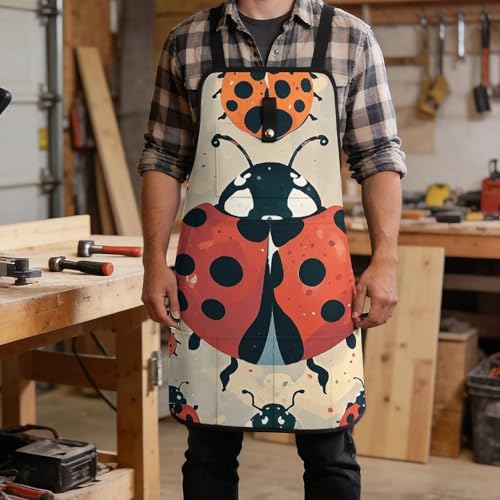 Delantal de trabajo ajuste infinito con estampado de mariquitas miniatura 5