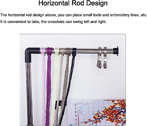Soporte de bordado ajustable para punto de cruz y costura, marco de suelo con diseño de mesa de regazo, ideal para proyectos de costura y manualidades