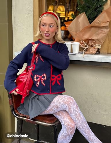 CIDER Cute Cardigan Sweaters for Women Crew Neck Button Down Long Sleeve Knit Cardigans Sweaters Fall Winter Outfits2