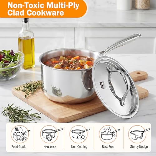 Image of Cooks Standard Multi-Ply Clad Stainless Steel Pots and Pans Set, 10-pc