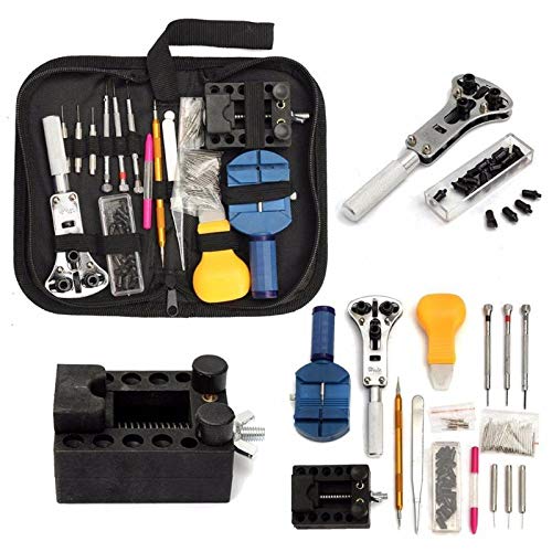 144pcs Uhr-Reparatur-Set Werkzeug-Uhr-Kasten-Set, Öffnungs-Hebel-Tool zum Entfernen Pin Link-Federsteghalter Uhr-Reparatur-Werkzeug