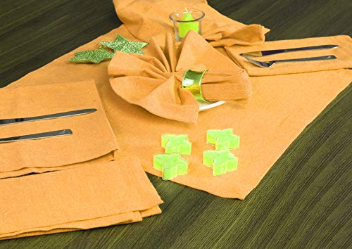 Ramanta Home Cloth Dinner Napkin In 100% Cotton Fabric-18X18 Mustard, Wedding Napkins, Cocktails Napkins, Fabric Napkins, Cotton Napkins, Mitered Corners & Generous Hem, Dinner Napkins Set Of 12 #TOP1