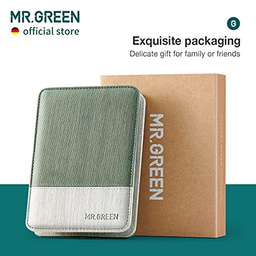 Image of MR.GREEN Manicure Sets Pedicure Kits Stainless Steel Nail Clipper Personal Care Tools with PU Leather Case (Green)