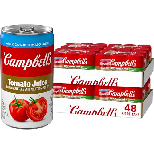 Campbell's 100% Tomato Juice, 5.5 fl oz Can (48 Pack)