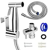 ORANGEHOME Bidet Sprayer for Toilet, Handheld Bidet Toilet Attachment Sprayer, Bathroom Sprayer Kit, Stainless Steel Baby Diaper Cloth Washer and Full Pressure Leakproof Pet Shower Sprayer