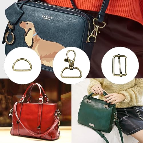 D Rings for Bags 70Pcs 25mm Metal Swivel Keychain Hooks and Slide Buckles for Bag Making Hardware DIY Handicraft Backpacks - Image 4