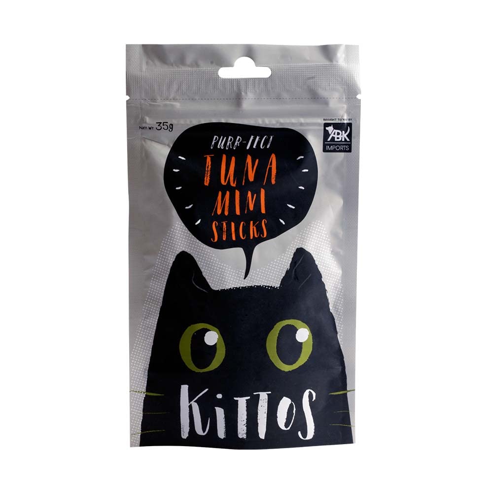 Cat Treats Combo: Kittos Tuna Mini Sticks (35g) and Rena Kitty Licks Chicken & Liver Creamy Treats for Kittens (15g x 4 Tubes) - for Training, Rewarding and Snacking