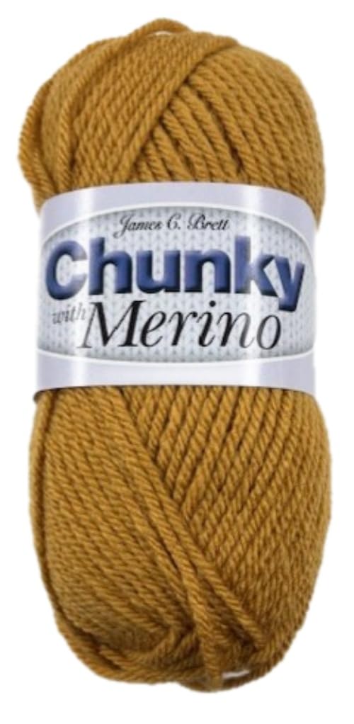 Chunky with Merino Wool Mustard Yarn - 100g