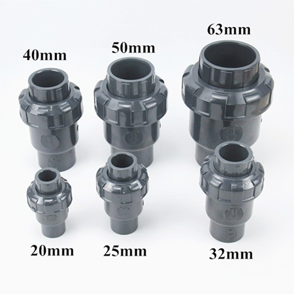 PVC Check Valve, PVC Flap Check Valves UPVC Connect Inner 20-63mm Garden Irrigation Vertical Horizontal(Inner 50mm)