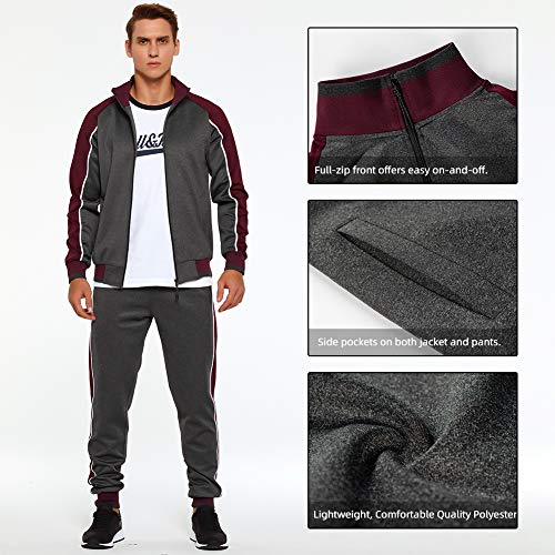 AOTORR Men's Tracksuit 2 Pieces Sweat Suits Casual Full Zip Long Sleeve Outfit Sports Jogging Suits Set3