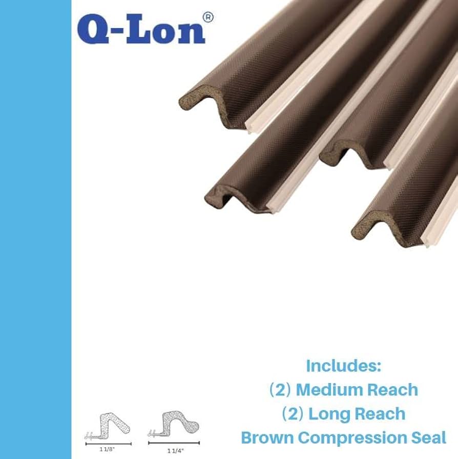 Q-Lon 96 Inch Replacement Compression Kerf Weather Stripping for a