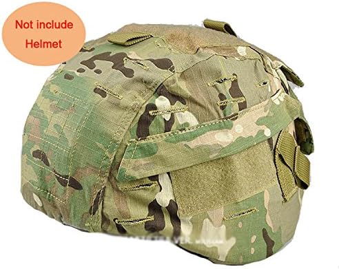 H World EU Tactical Airsoft Military MICH 2000 Ver2 Helmet Cover with Back Pouch Multicam