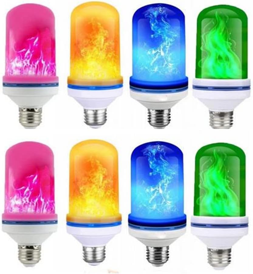 4-Pack [Upgraded] LED Flame Light Bulb, Flickering Light Bulbs with Upside Down Effect, E26/E27 Base Flame Bulb for Holiday ,Party, Indoor and Outdoor Home Decoration (Pink)