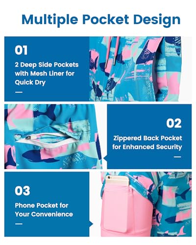 Image of maamgic Mens Swim Trunks with Compression Liner 7 Inch Inseam Mens Bathing Suit Quick Dry Swimming Trunks Swimsuit