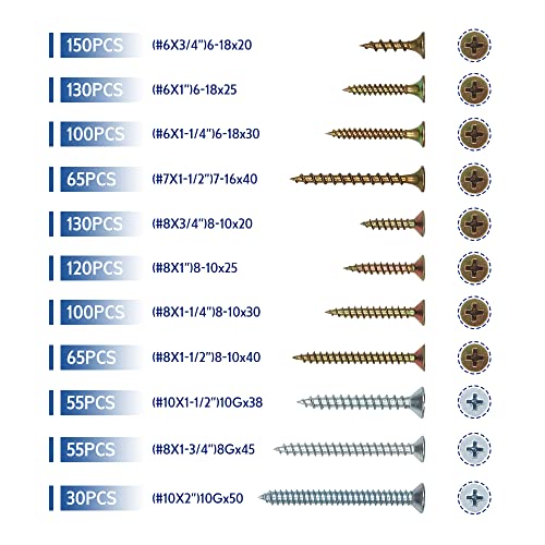 Akord 1012 In 1 Ratcheting Screwdriver Kit 12Pcs & Multi-Purpose Screws Assortment 1000Pcs - Phillips, Slotted, Torx And Pozi Bits Nut Driver+Socket Adapter+Wood Screws, Drywall Screws For Home Diy #TOP2