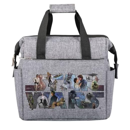 ONIVA - a Picnic Time brand - Star Wars Celebration On The Go Lunch Bag - Soft Cooler Lunch Box - Insulated Lunch Bag, (Heathered Gray)