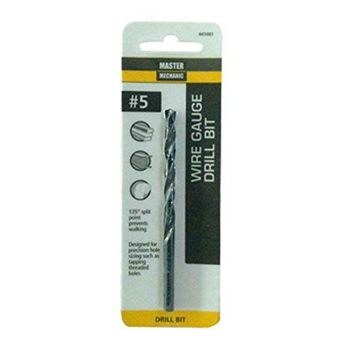 #5 3-3/4-inch Black Oxide Wire Gauge Drill Bit With 135 Split Point Design