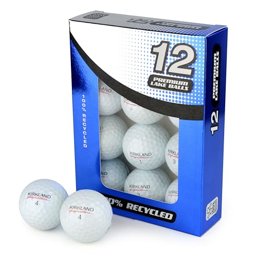 Second Chance Recycled Lake Golf Balls 12 Pack - Grade A for Kirkland Signature Lake Balls Premium Used Golf Balls for Affordable Quality and Performance