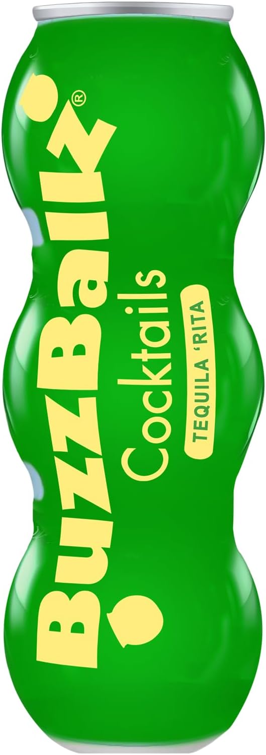 BUZZBALLZ COCKTAILS: Tequila Rita 200 ml 13.5 Percent Alcohol | Premixed Lime Flavored Margarita Cocktail (Pack of 3) | Ready To Drink | Made from Tequila, Vodka and Citrus Juice