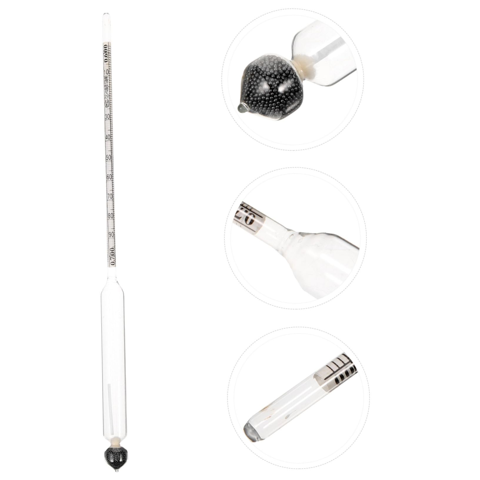 HAWILLOSCH 4pcs Multi-use Hydrometer for Mud Oil Concrete Moisture Specific Gravity Measuring Tool