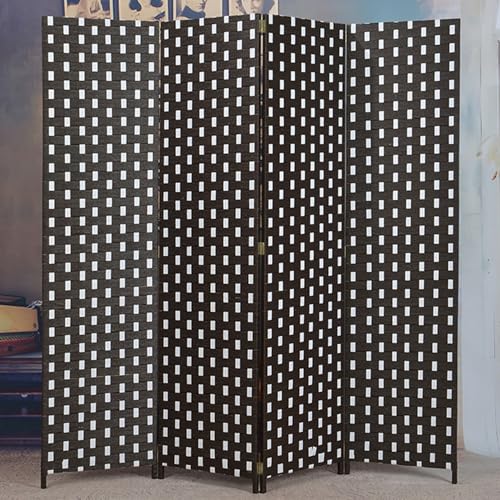 GN2AAIL パーテーション 4連 180*50*4 高さ150/170/180cm 間仕切り 衝立 パーティション 木製パーテーション 4枚 おしゃれ アジアン スクリーン ついたて 折りたたみ 目隠し 収納 オフィス 完成品 編み込み 移動便利 ナチ