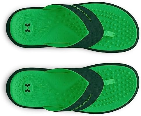 Under Armour Women's Ignite Pro Marbella Flip Flop Slide Sandal, (301) Greenwood/Green Screen/Green Screen, 9 | Image 3