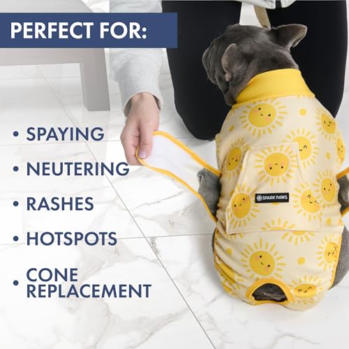 Image of Spark Paws Dog Recovery Suit - Surgical Onesie After Surgery, Male & Female | Full-Body & Belly Coverage Post Spay, Neuter or Abdominal Surgery - a Soft Cone Alternative. Breathable; Fits All Breeds
