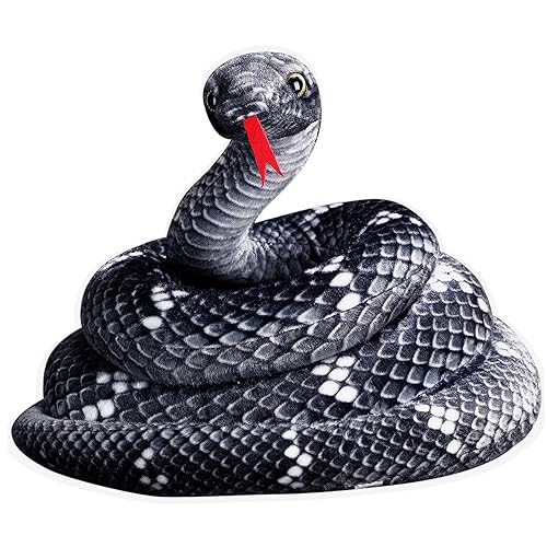 Serpent en peluche réaliste 79 pouces : décorations d'Halloween et jouets