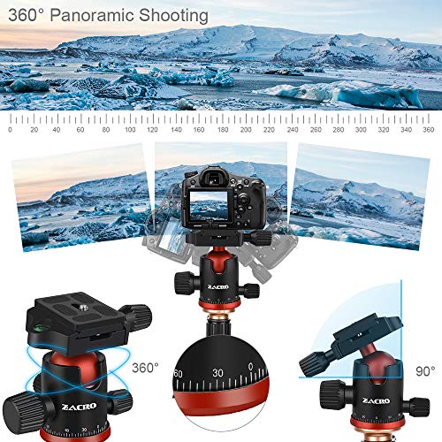 image for Zacro Camera Panoramic Ball Head - 360 Degree Rotating Tripod Head for