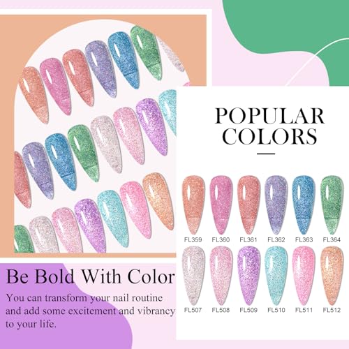 Set de 12 esmaltes de gel con brillo reflectante miniatura 5