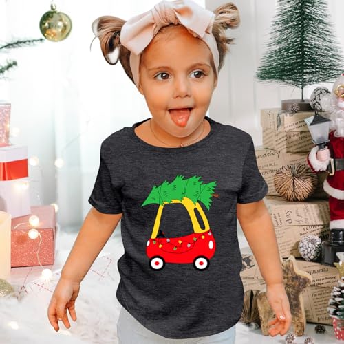 Toddler Christmas Shirt Boys Girls Christmas Tree Shirts Merry Christmas Tshirts Xmas Holiday Short Sleeve Tops3