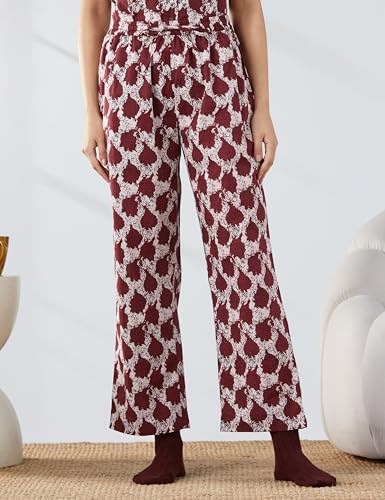 Image of Amazon Brand - Myx Women Cotton Shirt and Relaxed Pajama Set | Night Suit Set (Available in Plus Sizes)