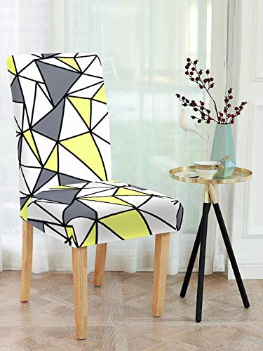 Image of Cortina Dining Chair Slipcover | Protection Chair Cover | Geometric Print, Removable, Washable | Universal Fit Super Soft Stretchy Polyester Spandex | Living Room, Kitchen | Pack of 1, Multi 3