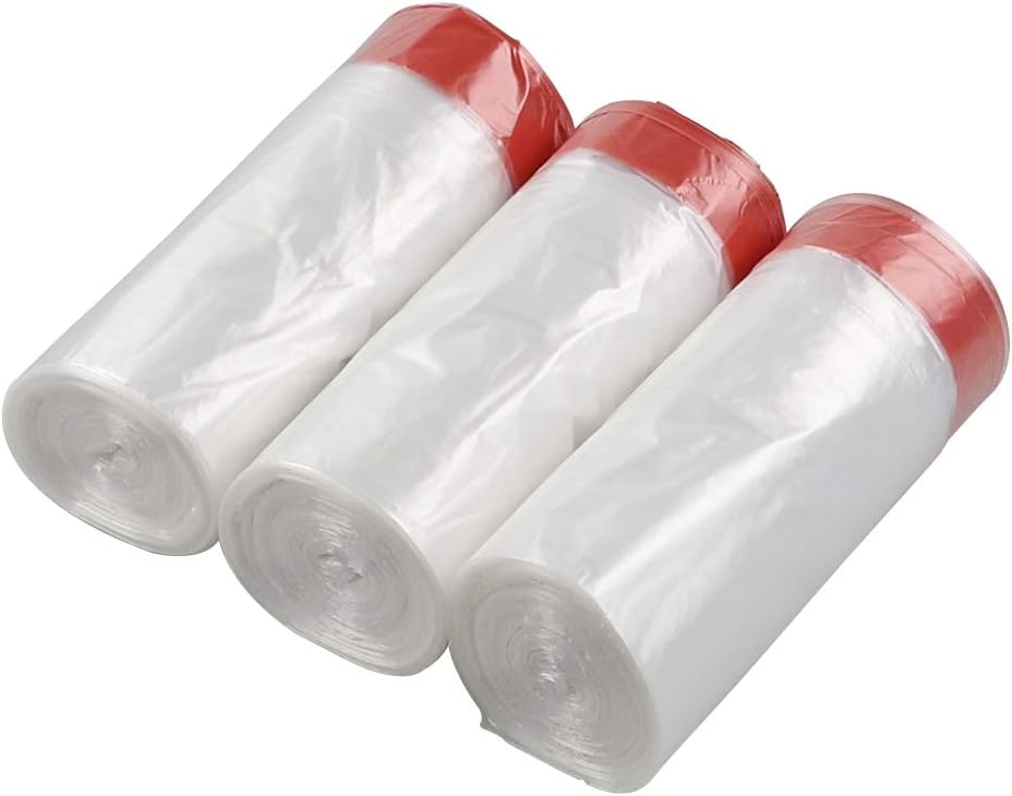 10 Gallon Garbage Bags Drawstring, Clear Kitchen Trash Bags, 108 Counts