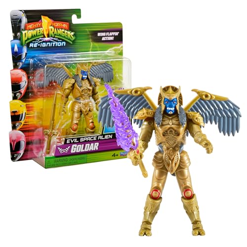 Power Rangers - Figura articulada con función de 12 cm, Modelo Goldar, para niños a Partir de 4 años, PWG061