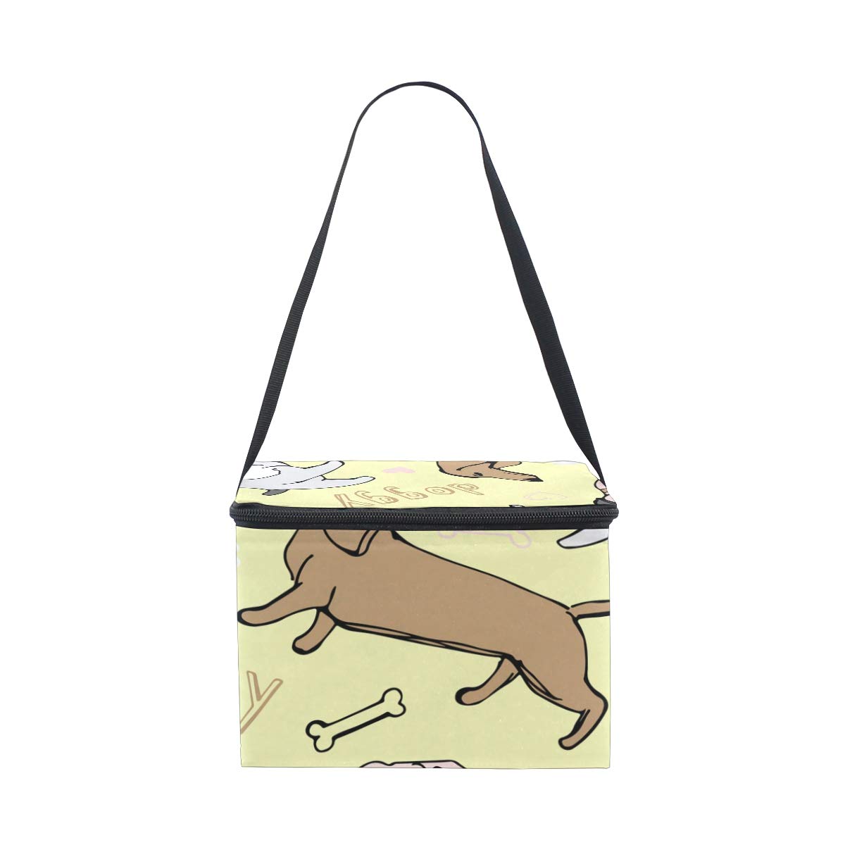 EZIOLY I Love My Doggy Pug Bulldog Poodle Dachshund Insulated Lunch Bag Lunch Box Cooler Bag Lunch Container for Men Women Kids