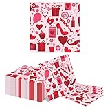 Kotkiddy 40 Piezas Servilletas de Papel para el Día de San Valentín Rojas Rosas Desechables para Almuerzo Servilletas Románticas para Invitados Servilletas para Cena en C