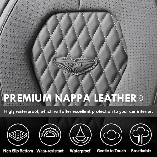 Image of Coverado Seat Covers, Car Seat Covers Full Set, Gray Car Seat Cover, Car Seat Cushion Waterproof, Car Seat Covers Front Seats Back Seat Covers, 8839 Car Seat Protector Universal Fit Most Cars