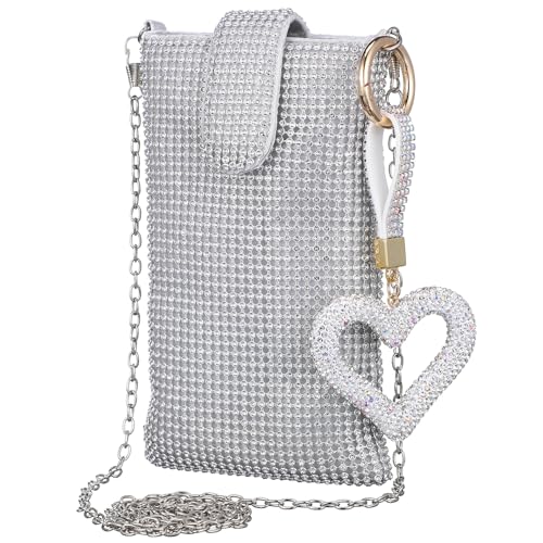Sac bandoulière argenté compact pour ranger votre téléphone et vos clés