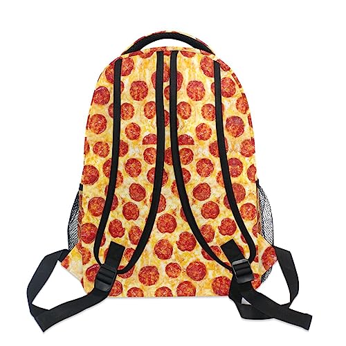ALAZA 3D Pizza Pepperoni Food Large Backpack,Unisex Girls Kids College Bookbags Daypack Bag,Water Resistant Personalized Laptop iPad Tablet Children Backpack Travel College Bag3