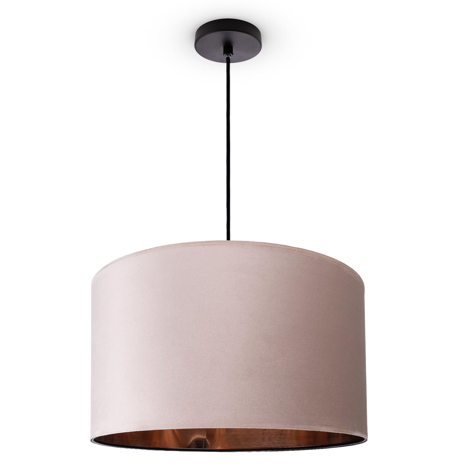 Paco Home Deckenlampe Pendelleuchte Hängelampe Wohnzimmer Esszimmer Schlafzimmer Lampenschirm Velours Industrial Samt E27 1,5m Textilkabel Kürzbar